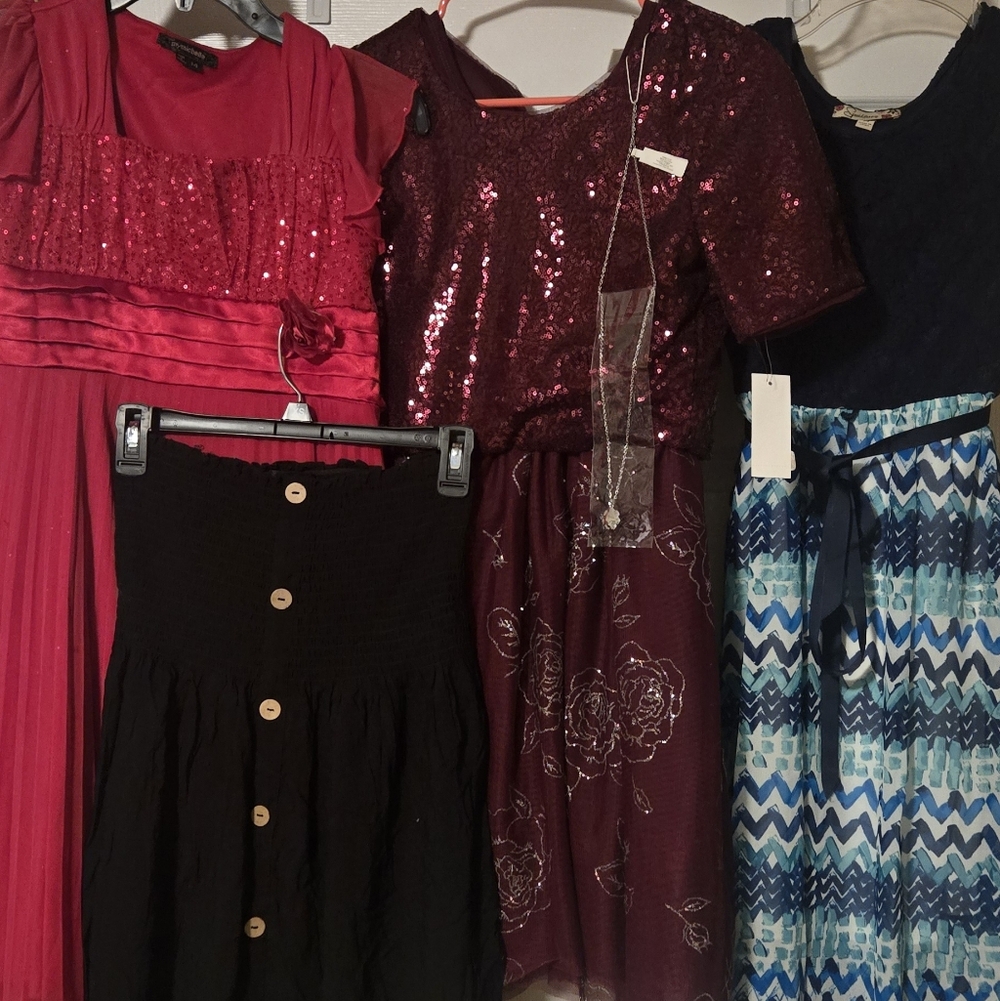 Lot Of 4 Dresses Sz Girls 14 Or Large. 2 New With Tags